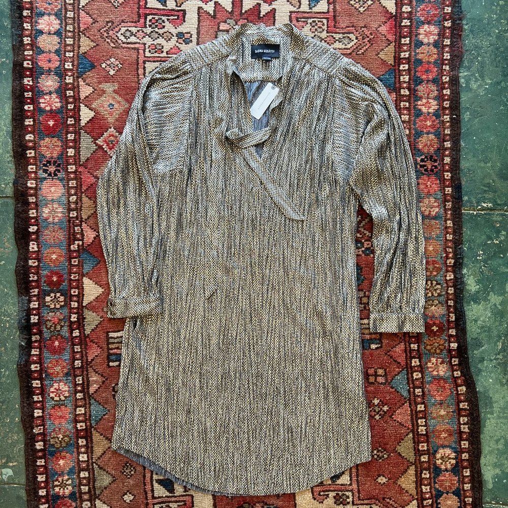 Anthropologie Sabina Musayev Eugene Mini Gold Dress Large, NWT